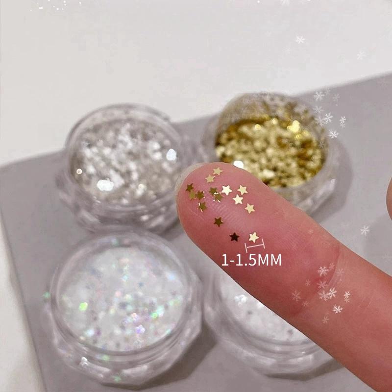 1mm Mini Sparkling Star Nail Glitter Sparkling Pentagram Nail Decoration Nail Salon Design Cute Accessories DIY Nail Art Design