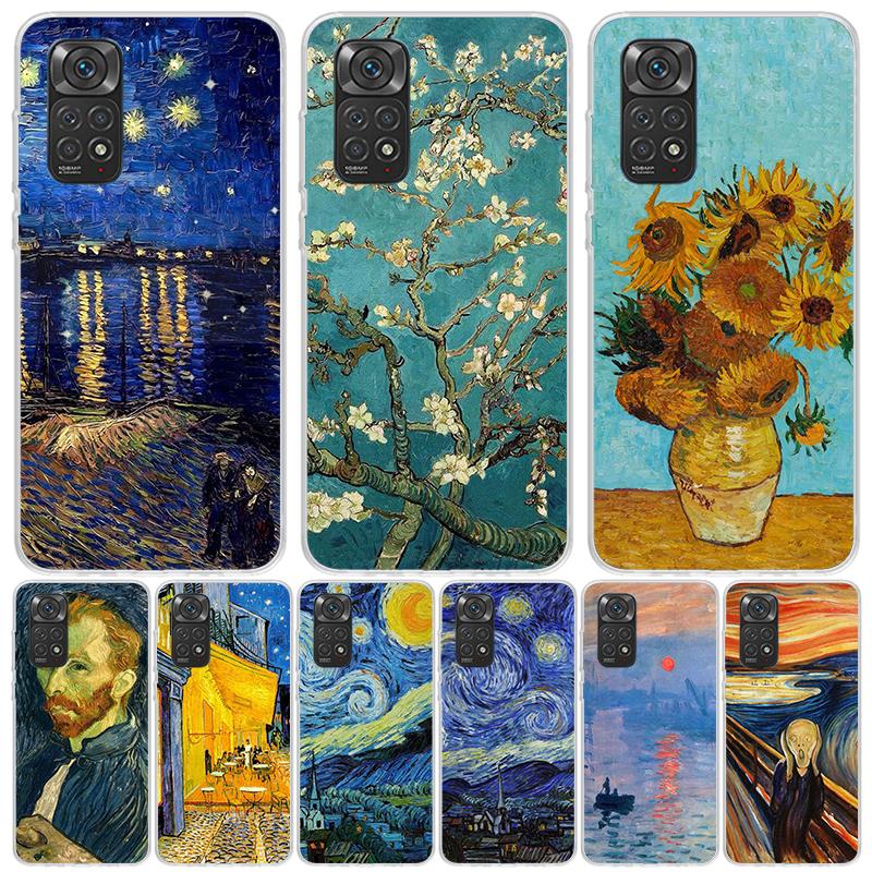 Кейс для телефона с картиной Ван Гога в стиле масляной живописи для Xiaomi Redmi Note 14 13 12S 12 11S 11 11T 11E 10S 10 Pro Plus 5G Модный Fundas Не