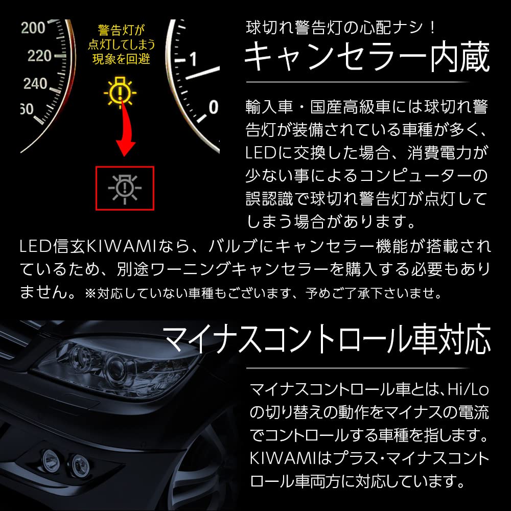 Shingen LED KIWAMI Headlight Fog Lamp Common Item 2 Lights Total Actual Value 12600LM Canceller High Power 55W Bulb H8/H9/H11/H16 Built-in