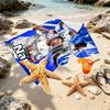 Custom Name Personalized Kylian Mbappe Print Beach Towel, for Trip Camping Beach Party Home Decor, Birthday Gift for Family & Friends