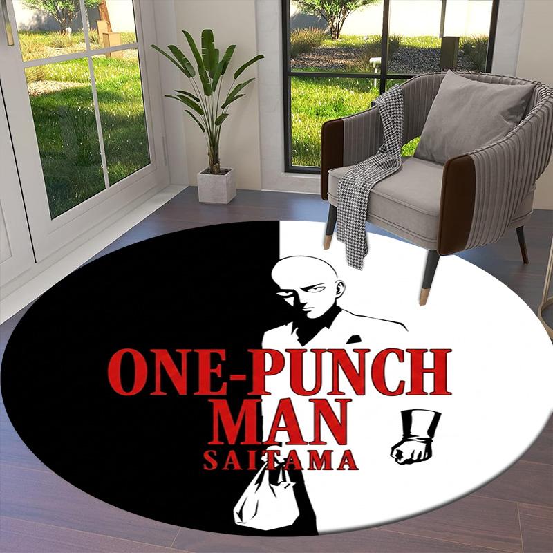 Onepunch Man Round Area Rug Carpet Rug For Living Room Bedroom Sofa Playroom Decor Nonslip Floor Mat