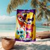 Personalized customized proof beach towel with SuperKitties pattern - soft, absorbent,quick-drying,perfect swimming,camping&bathing