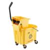 Mop Bucket with Wringer, 35 Qt. Commercial Mop Bucket with Side Press Wringer, Side-Press Mop Bucket and Wringer Combo on Wheels, for