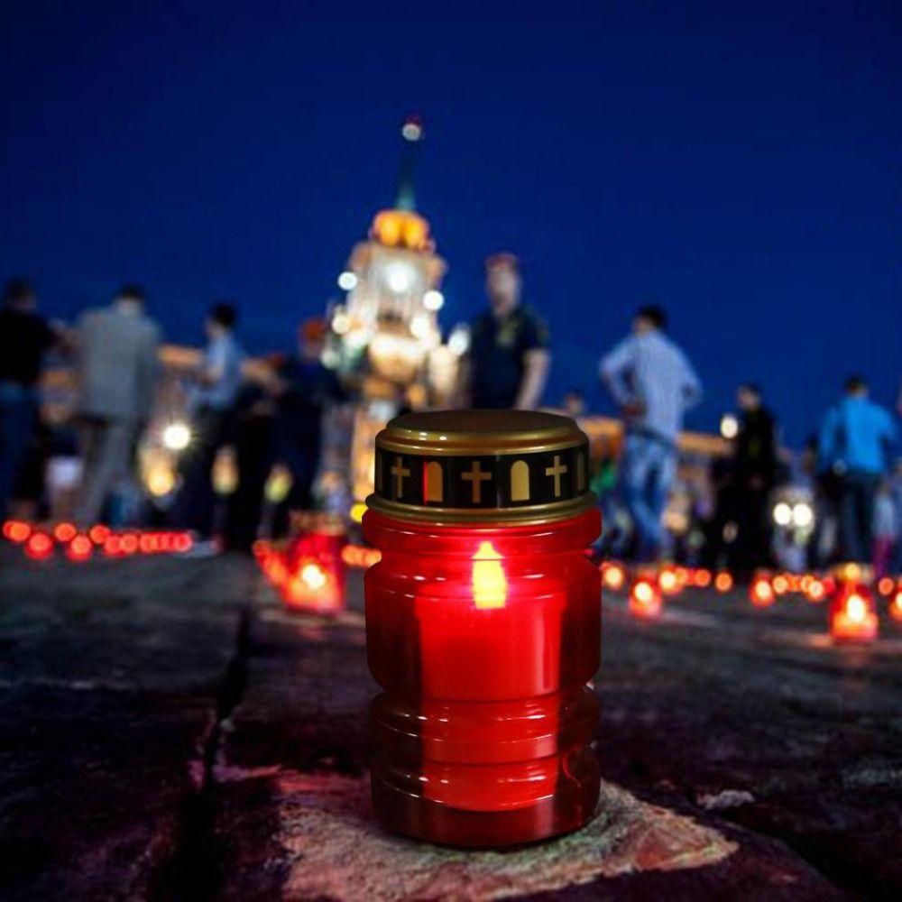Solar Powered Memorial Grave Light Flameless DIY Assembly Kit Ornament Flameless Prayer Lamp Lawn