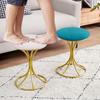 Nordic Portable Velvet Metal Vanity Stool Dinning Chair Modern Living Room Furniture Chairs Shoes Hally Stools