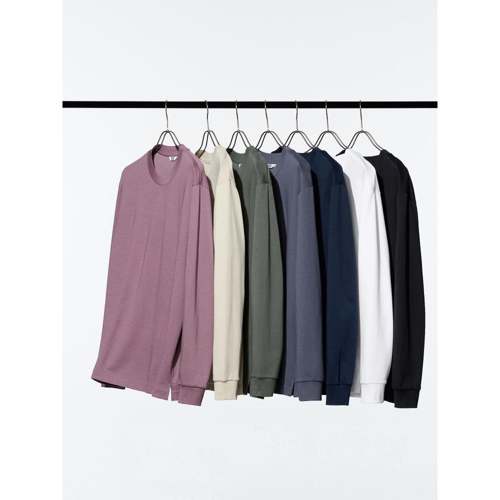 Uniqlo Футболка Airism Cotton Crewneck с длинным рукавом