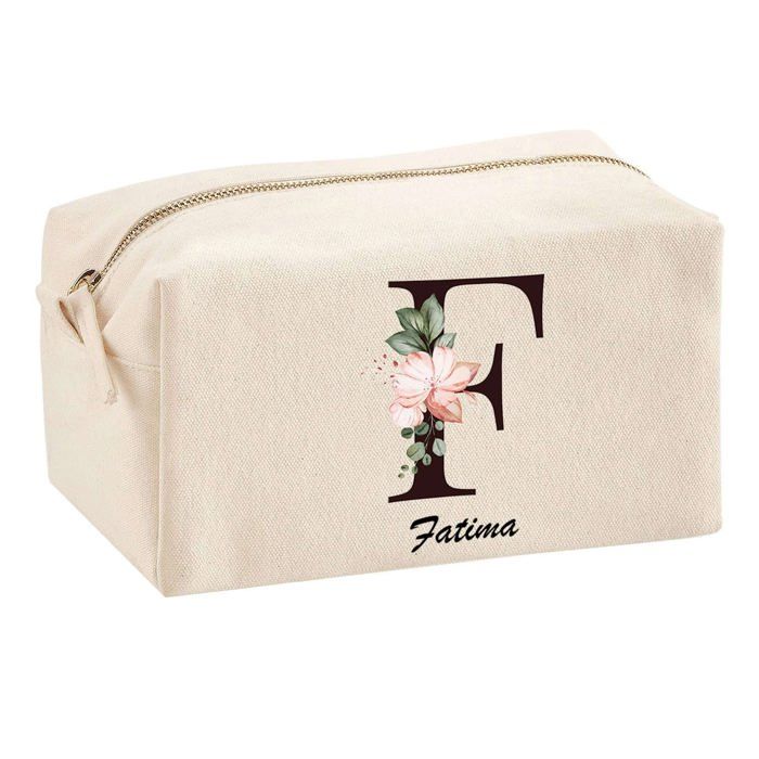 Trousse multifonction Fatima Lettre Fleur Cadeau Anniversaire Noël Idée Personnalisé Original | Trousse Scolaire Fournitures Bureau