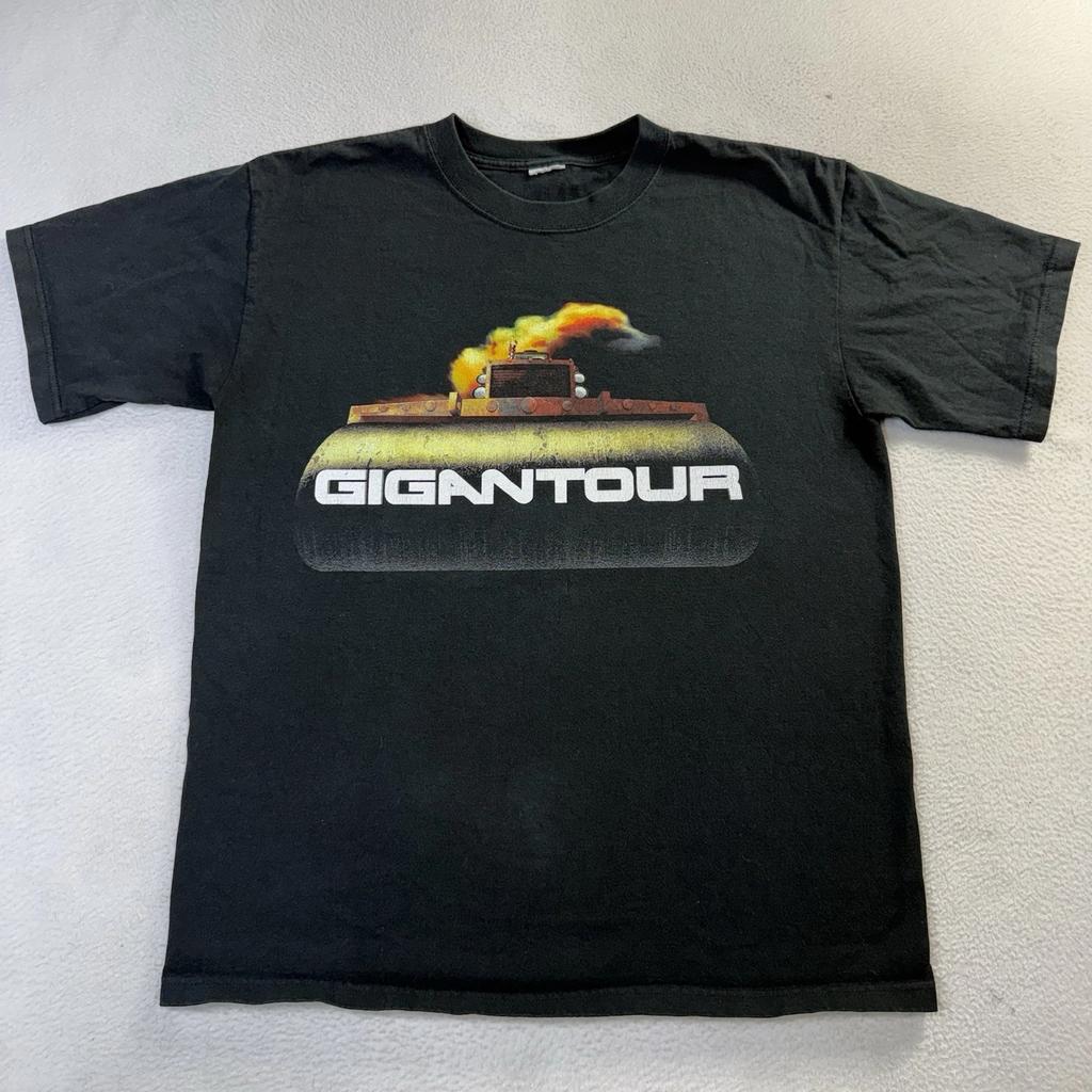 Gigantour Megadeth Dream Theater 2006 Футболка Черная Средняя Вырез под бирку Anvil