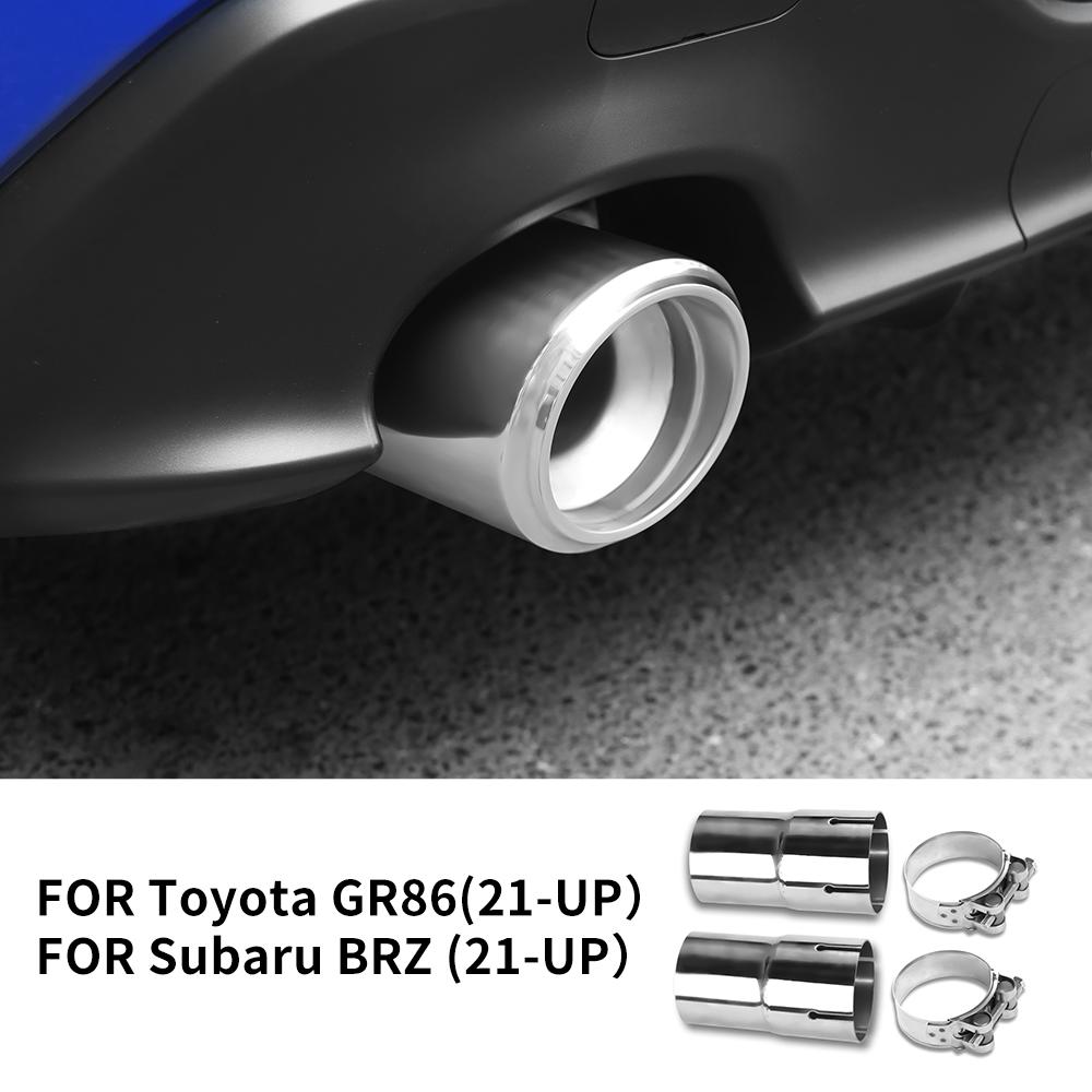 Car Exhaust Extension Pipe For Subaru BRZ Toyota GR86 2021 2022 2023 2024 2025 Stainless Steel Exhaust Tip Accessories Decor 2PC