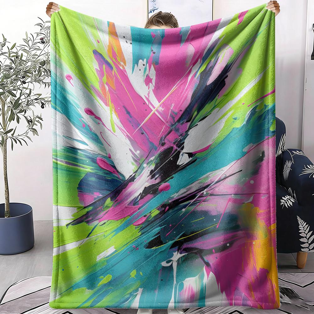 Abstract Paint Swirl Throw Soft Flannel AC Blanket Lightweight Summer Nap Throw Cozy Blanket for Sofa Bed Travel Home