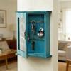 Wooden Wall-Mounted Key Holder Rustic Key Hook Entryway Organizer Cabinet Key Rack  Living Room