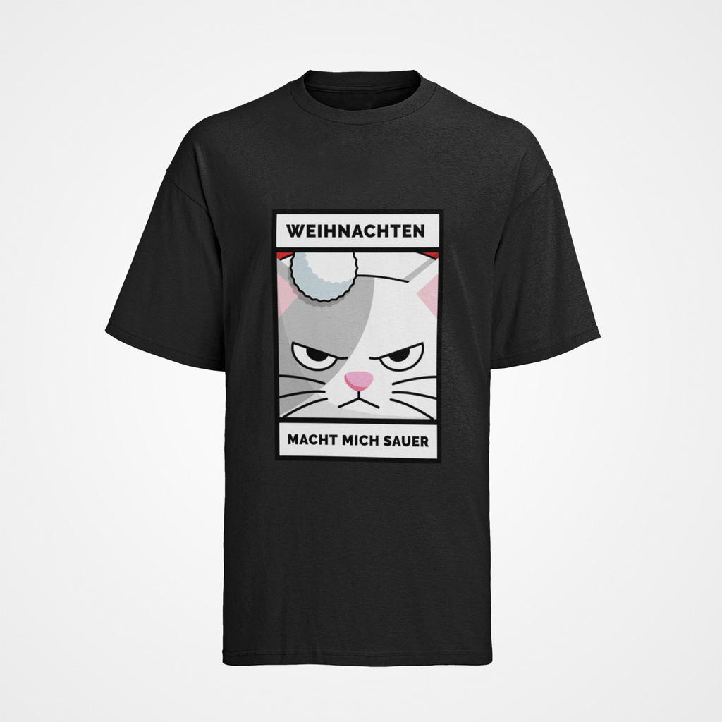 "FUNNY Christmas - I DON'T LIKE CAT XMAS" Organic Cotton Men's T-Shirt Mens Womens Tees Top