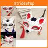 Stylish Japanese Anime Half Face Fox Mask With Artistic Handdrawn Details For Halloween And Cosplay