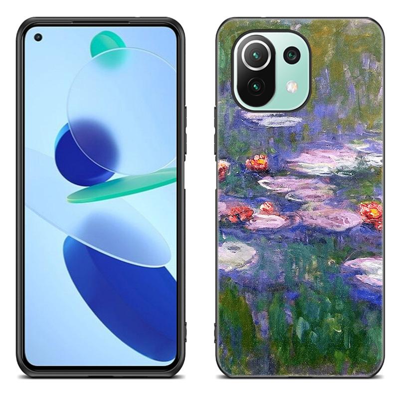 Чехол для телефона Claude Monet для Xiaomi Mi 11 Lite NE 11i 10T 11T Pro A2 A3 Lite POCO F3 M3 M4 C31 X3 Pro NFC GT черный чехол