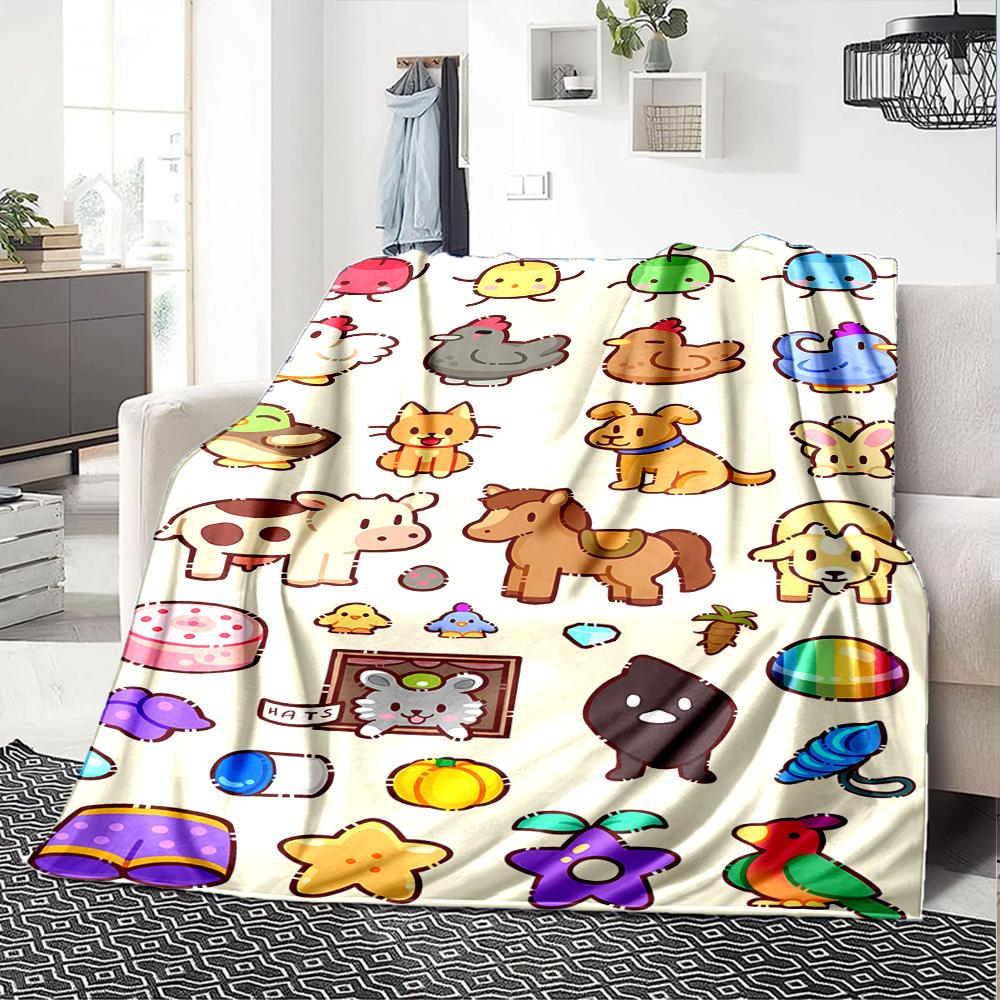 1pc Blanket - game Stardew Valley Print Design,Lightweight Blanket for Sofa,Bed- Soft &Warm,Gift for All Seasons