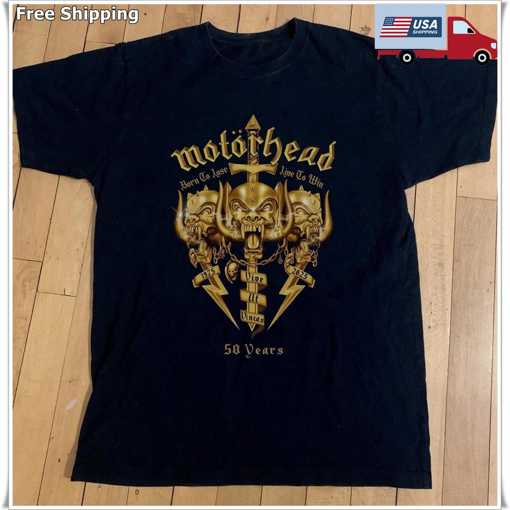 Motorhead Born To Lose 50 Years T-shirt, Unisex Black T-shirt, Size S-