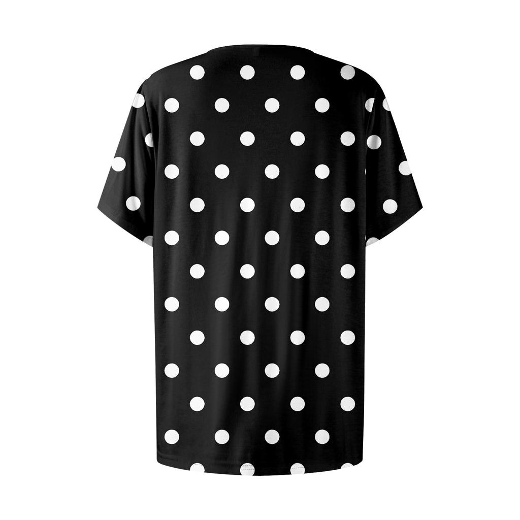 Плюс Размер Женский Повседневный Круглый Вырез Плиссированный Короткий Рукав Однотонный Топ