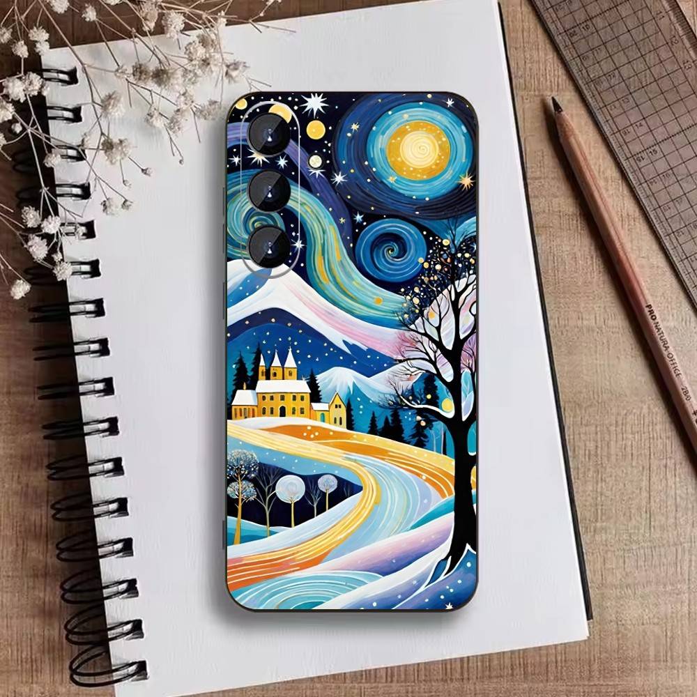Причудливый пейзаж 'Звездная ночь' Чехол для телефона для Samsung Galaxy A73, A72, A71, A70, A52, A51 Другие Мягкий Черный Чехол