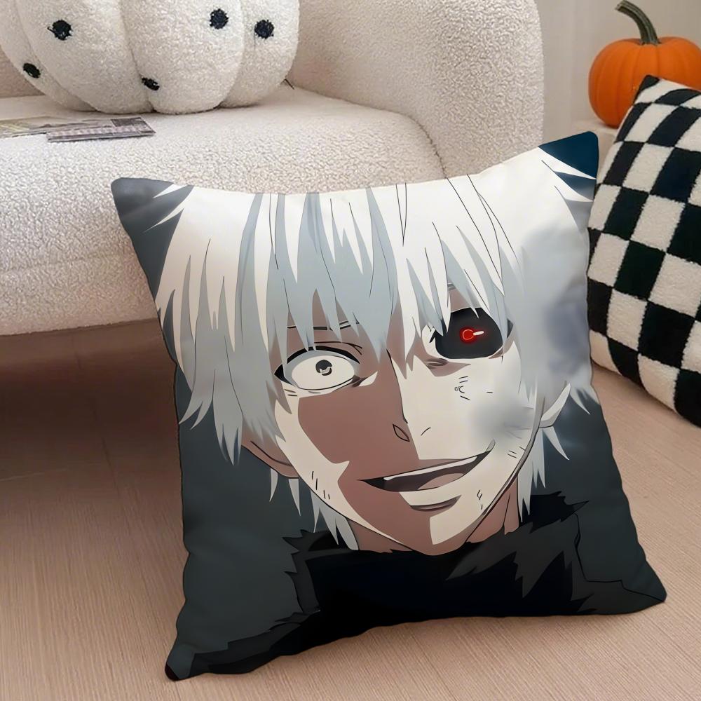 Grim Haunting Tragic Anime TTokyo Ghoul Cushion Cover Throw Pillow Cover Hidden Button Durable Polyester Chair Cushion