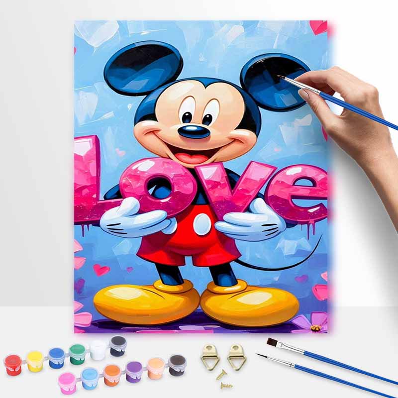 Disney Микки Маус сердце любви масляная живопись ручная роспись набор для рисования сделай сам украшение для дома комнаты подарок
