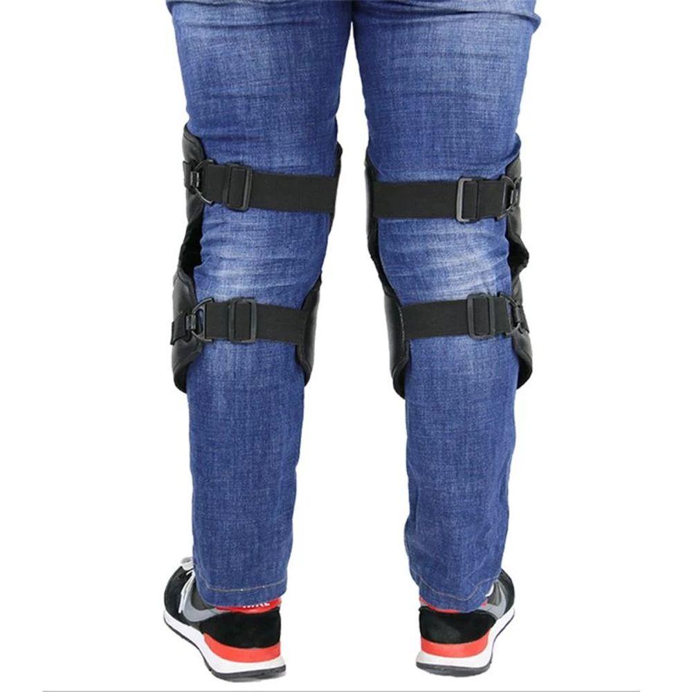 Windproof Coldproof PU Leather Warm Kneepad Protective Guard Motorcycle Kneepad Riding Knee Pads