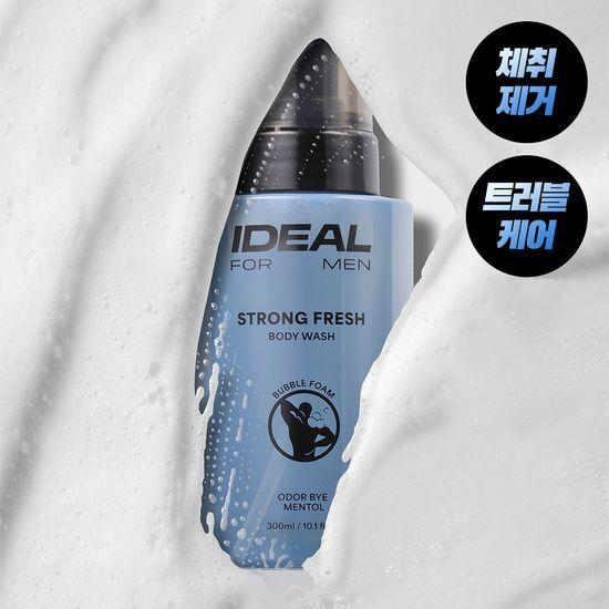 Ideal for Men Сильный Освежающий Гель для Душа 300 мл (один блок) / Бесплатный план для душевой мочалки