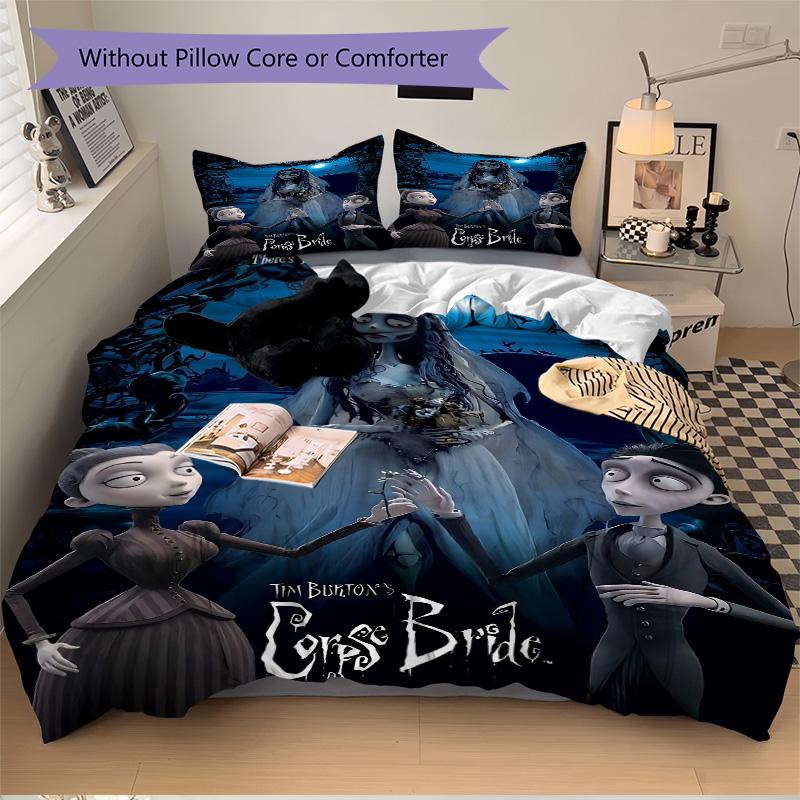 Corpse Bride'S Moonlit Dance Print 3Pcs Bedding Setduvet Cover With 2 Bedropillowcase Home Birthday Gift