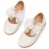 2026New summer collection: girls' princess shoes with large pearl and bow embellishments, mesh flats, Mary Jane shoes, and leather shoes for older
