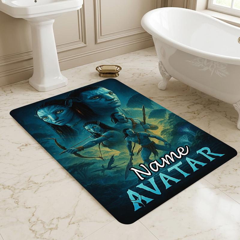 Personalized Name Avatar World Living Room Non-Slip Area Rug Soft Carpet for Bedroom Playroom Sofa Office Home Decor Doormat