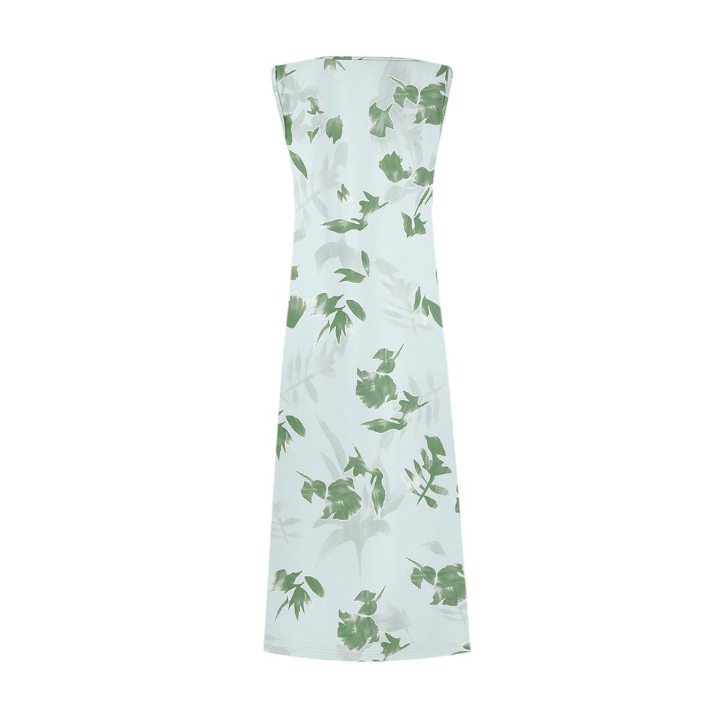 Женская Мода Повседневная А-силуэт Цветочный Принт Эффект Молотка Свободная Длинная Юбка с Карманами