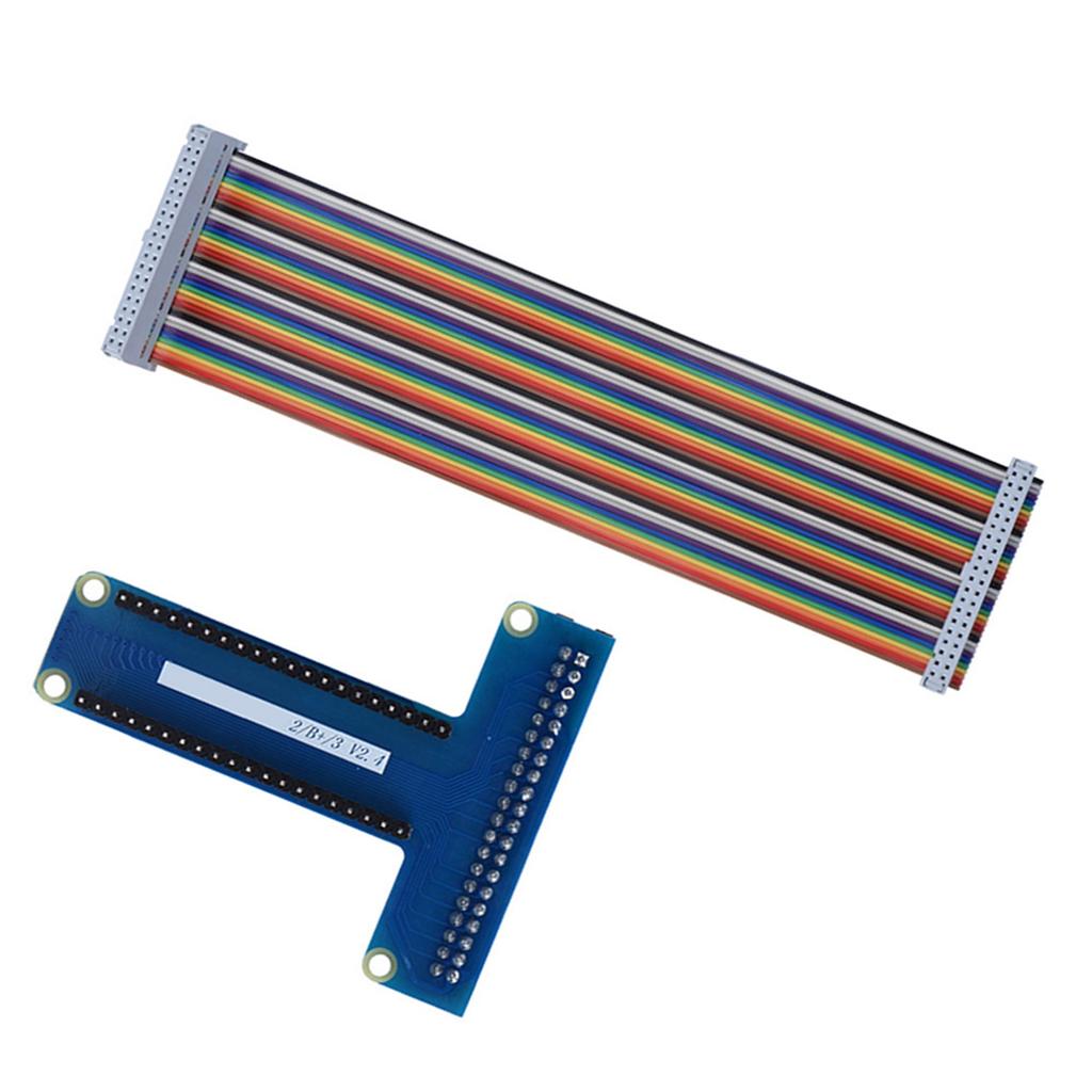 Плата расширения GPIO типа T, 40-контактный плоский ленточный кабель для Raspberry Pi 1B+ 2B 3B