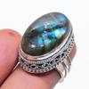 Labradorite Gemstone 925 Sterling Silver Jewelry Ring Size 7