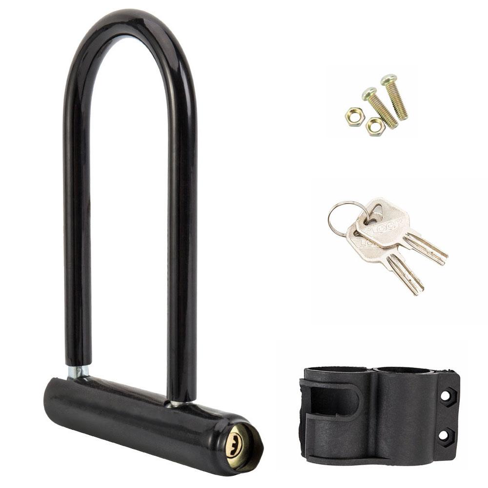 Велосипедный U-образный замок Сверхпрочные велосипедные замки Замок для электросамоката Противоугонный комплект велосипедных замков с ключами для аксессуаров для шоссейных велосипедов