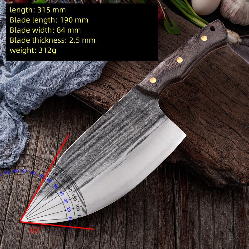 Кухонные китайские ножи ручной работы, стальной нож шеф-повара, нож для мяса, нож для убоя, измельчитель овощей
