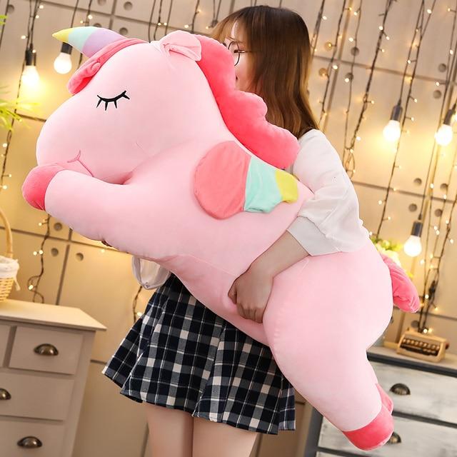 Kawaii Лежащий Единорог Подушка Прекрасные Куклы Мягкие Мягкие Плюшевые Игрушки Хороший Подарок На День Рождения Валентина