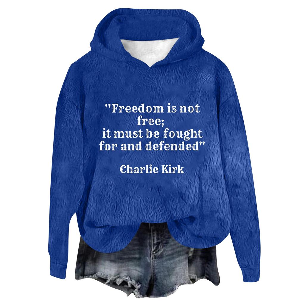 Women's Hooded Long Sleeve Printed Flannel Top Hooded Sweatshirt