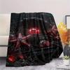 Red mechanical squid seahorse Print Flannel Blanket,High quality Comfortable for All Seasons,Home Decor,Warmth and Comfort,Perfect for Christmas Gifts