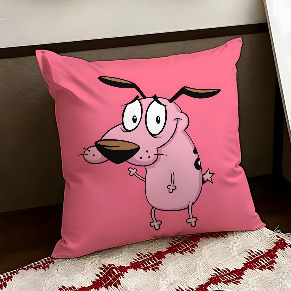 CCourage the CCowardly Dog Cushion Cover Reversible Soft Durable Pillow Cover Home Car MultiScene Use for Daily Comfort