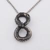 Stainless Steel Ouroboros Dragon Necklace - Viking Snake Amulet Pendant with 3D Infinity Design for Men's Punk Jewelry Gifts