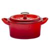 Cast Pot 18cm Red Enameled Cast Waterless Steam Enameled Special Matte Enameled Stainless Steel Recipe Book Compatible with All IH Heat Sources