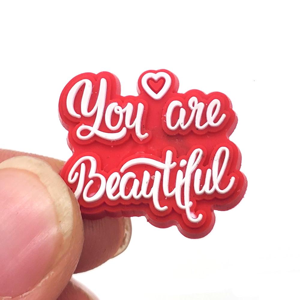 Серия фраз с буквами Мультяшные украшения для обуви-сабо: Милые ПВХ цветы и пряжки