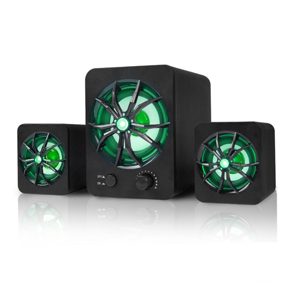 D 207 Компьютерная колонка USB Проводная Комбинированная колонка Цветная LED Бас Стерео Музыкальный плеер Сабвуфер для