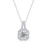 925 Silver Inlaid 1ct Moissanite Obsession Necklace Collarbone Chain Life Geometric Pendant Jewelry