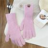 New Solid Color Gloves For Women In Winter Versatile For Students Cute Five Finger Knitted Knitted Couple Touchscreen Cute Warm Cycling