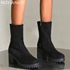 High Heels Suede Ankle Boots Fashion Chunky Shoes Woman 2024 Trend Pumps Snow Boots Winter Walking New Motorcycle Boots Mujer