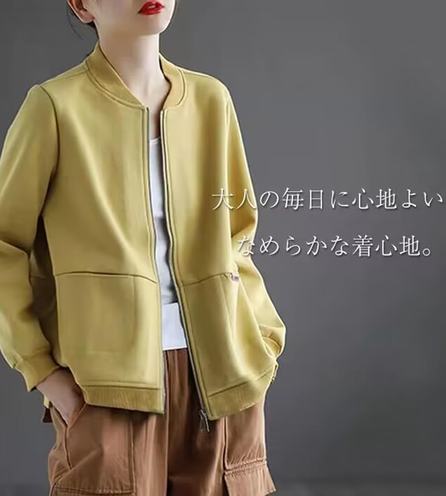 Celetree Long Solid 5 Sizes Women's Zip-Up Sweatshirt, Sleeve, Color, Casual, Fall/Spring, Colors, M-3XL (JP, Alphabet, L, Black)