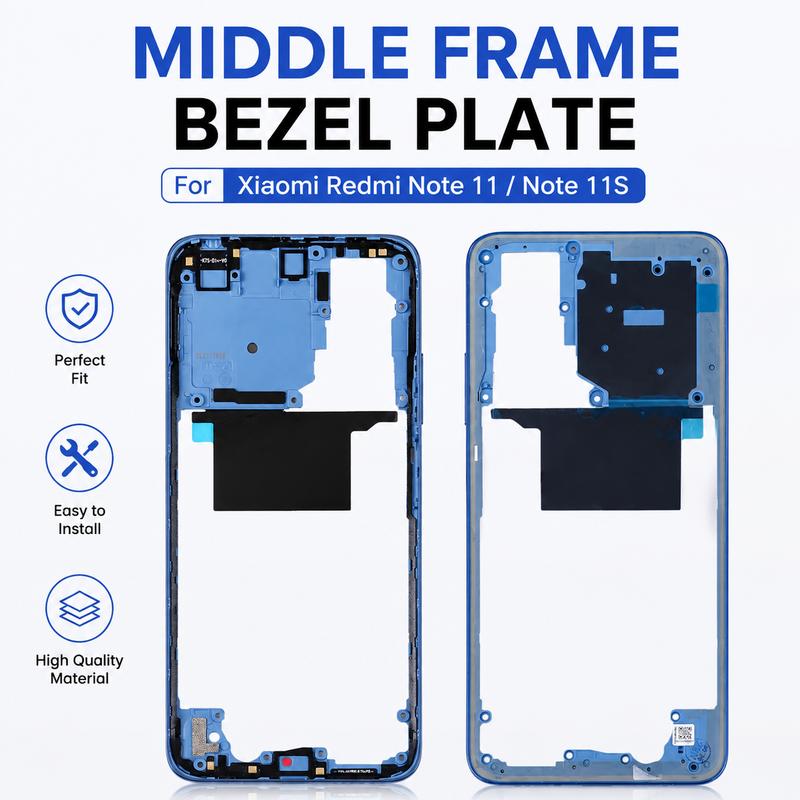 Middle Frame Bezel Plate For Xiaomi Redmi Note 11 Note 11S Housing Frame LCD Screen Support Bracket Replacement Repair Parts