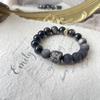Qiaoen Jewelry Hand-Carved Starfall Lion Silver Obsidian Bracelet - Unisex National Style Accessory