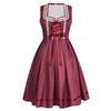Women Oktoberfest Dress Traditional Bavarian Costume with Lace Up Bodice Short Sleeve Skirt Outfit