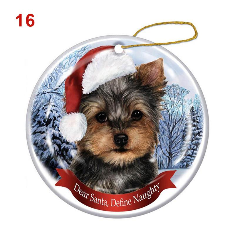 1 шт. Подарок ребенку Деревянное Рождественское украшение Собака Узор Собаки Фирменный Кулон Круглые Подвески Вечеринка